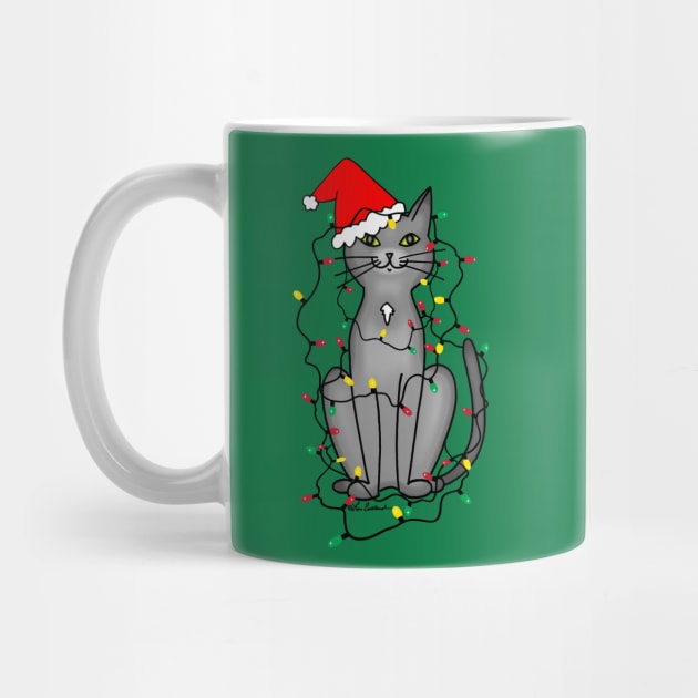 Christmas Lights Cat by loeye